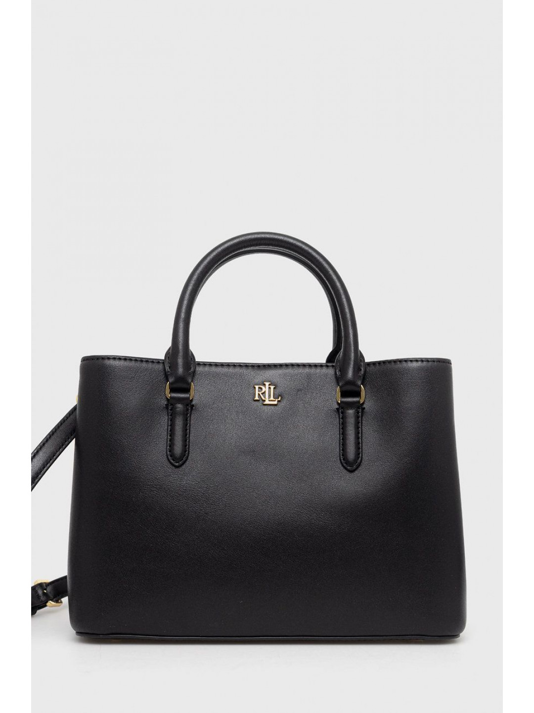 Kožená kabelka Lauren Ralph Lauren černá barva 431876725004